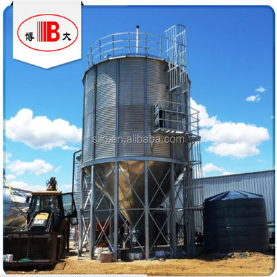 qualidade  Bulk Grain Storage Silo Bin Corn / Wheat Galvanized Steel Silo, Grain Storage Steel Hot Galvanized Steel Plate Used, Used CN; ZIBO, SHANDONG fábrica