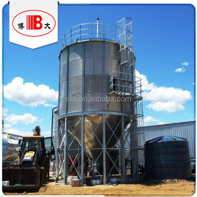 Bulk Grain Storage Silo Bin Corn / Wheat Galvanized Steel Silo, Grain Storage Steel Hot Galvanized Steel Plate Used, Used CN; ZIBO, SHANDONG