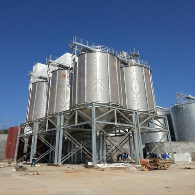 Bulk Grain Storage 300t Galvanized Bottom Steel Hopper Silo For Animal Feed Storage