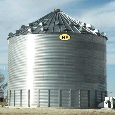 Cereal/Bulk Grain Storage 3000 Tons Used Galvanized Steel Flat Bottom Paddy Grain Silo For Sale